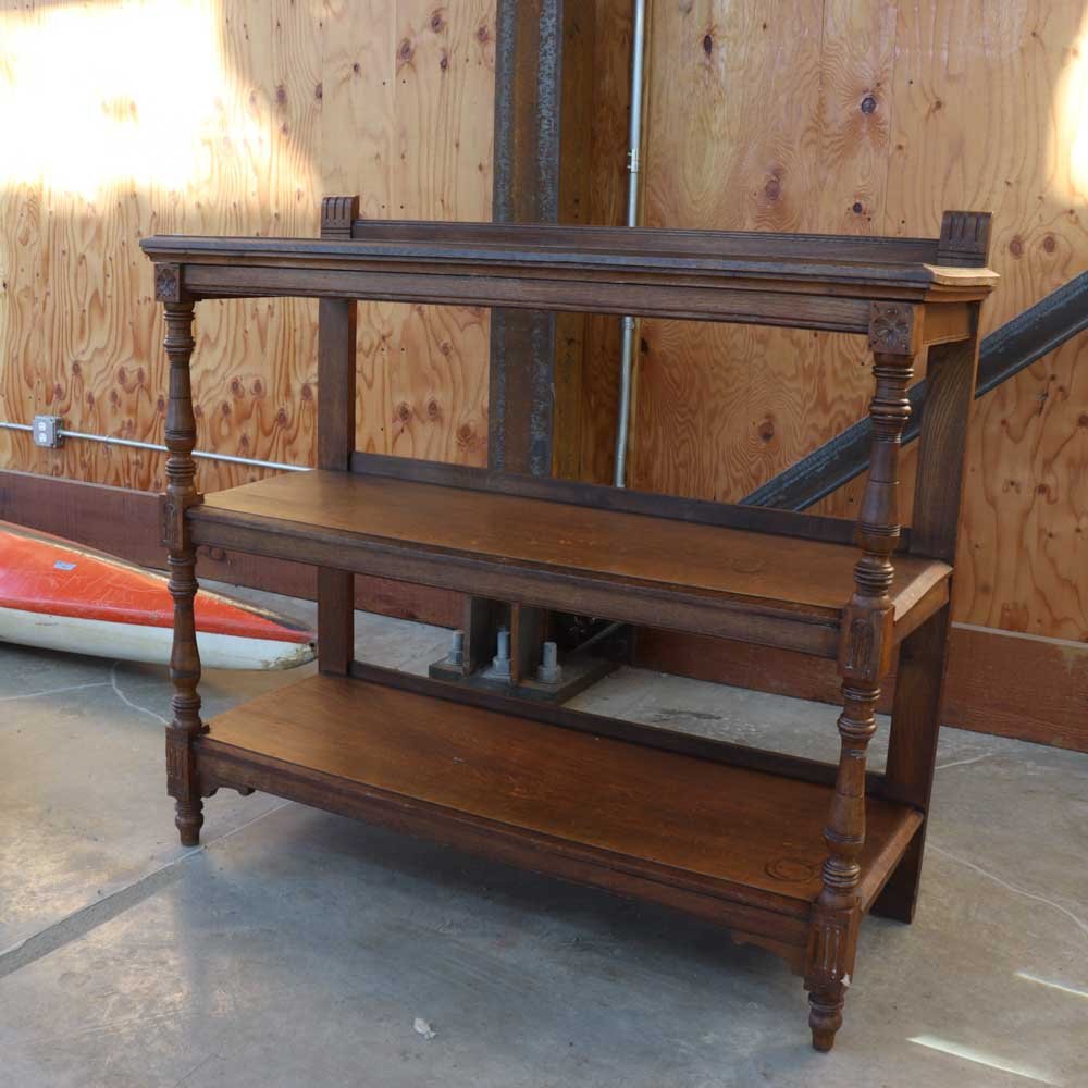Three Tier Victorian Oak Shelf - Aurora Mills