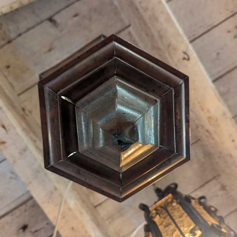 Copper Slag Glass Lantern - Aurora Mills