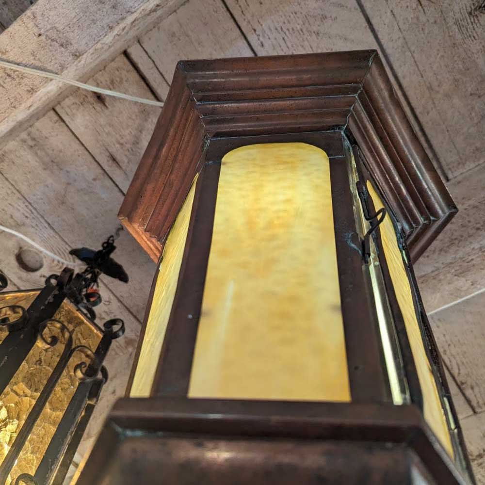 Copper Slag Glass Lantern - Aurora Mills