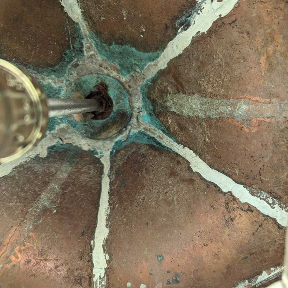 Copper Slag Glass Lantern - Aurora Mills