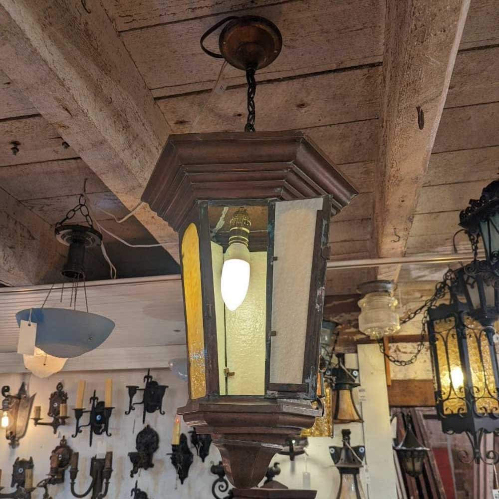 Copper Slag Glass Lantern - Aurora Mills