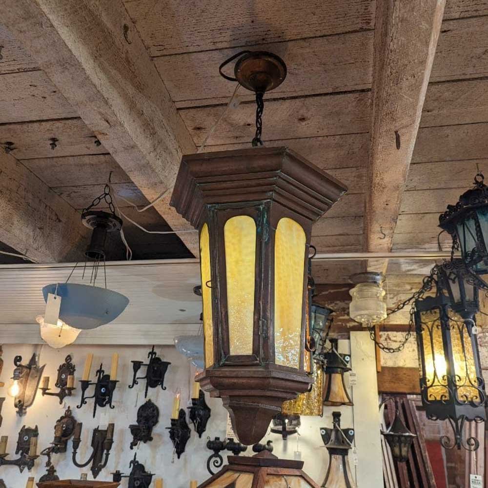Copper Slag Glass Lantern - Aurora Mills