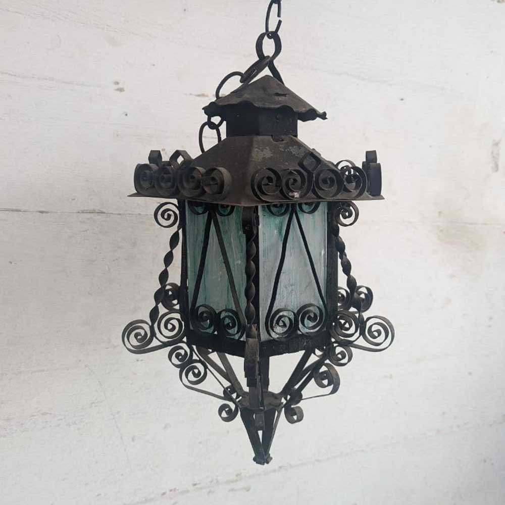 Pair of Arts & Crafts Wrought Iron Pendants - Aurora Mills