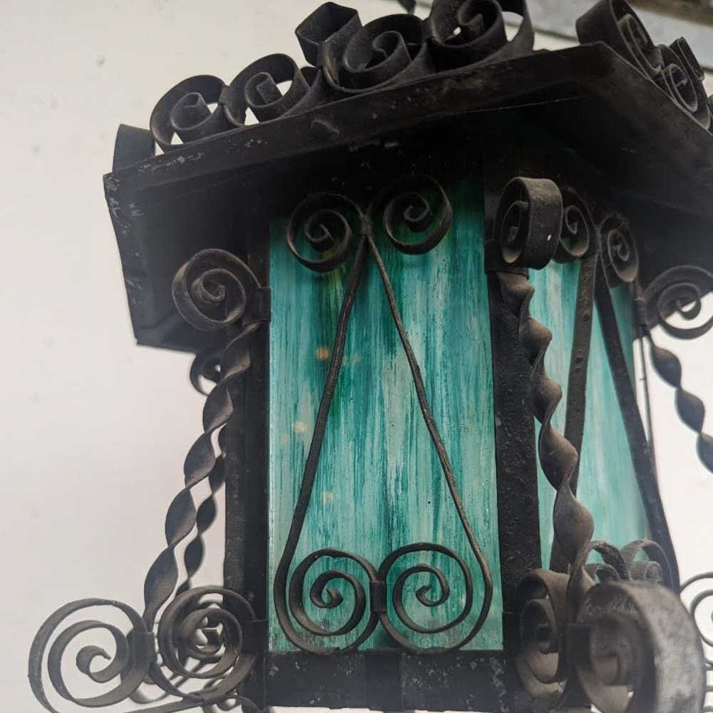 Pair of Arts & Crafts Wrought Iron Pendants - Aurora Mills
