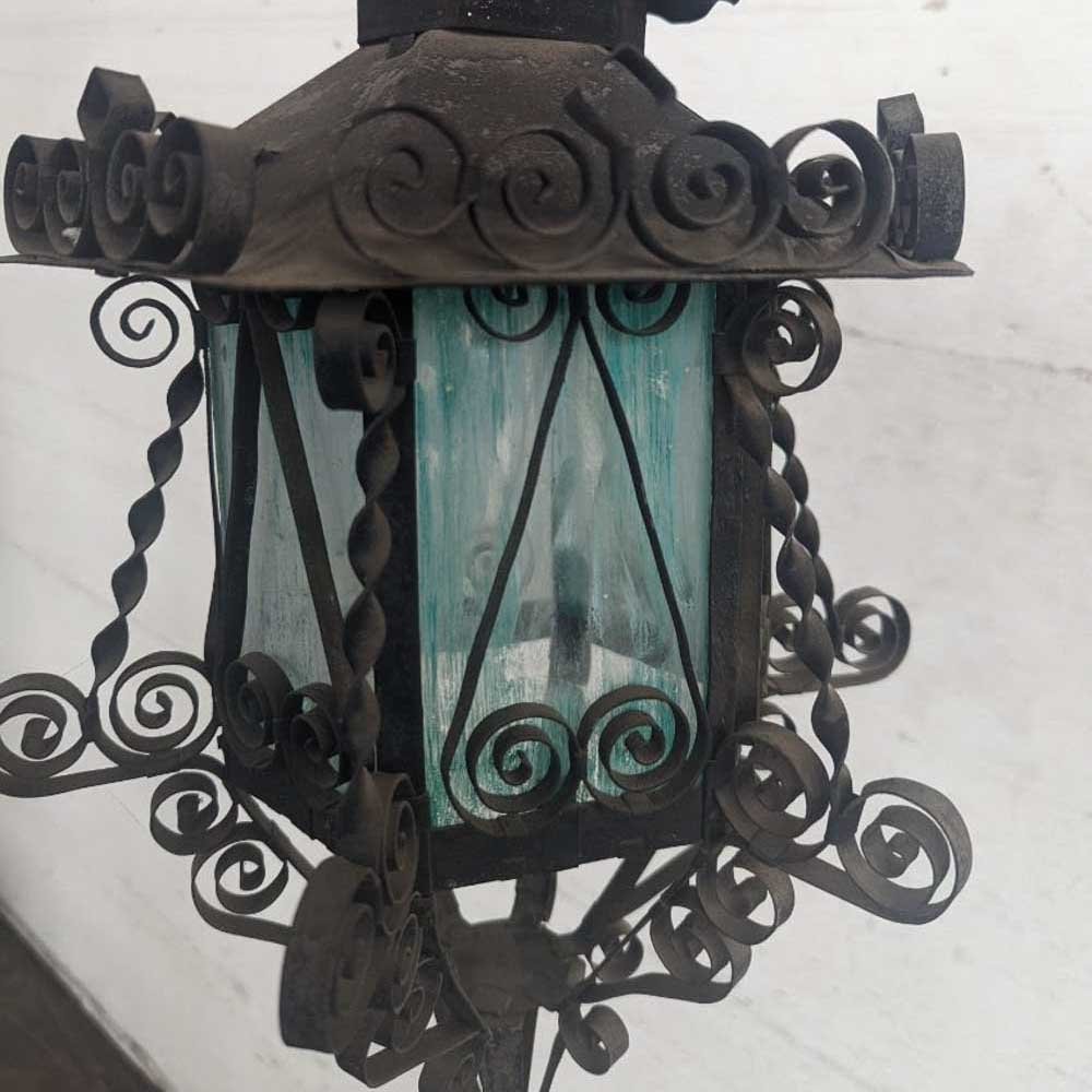 Pair of Arts & Crafts Wrought Iron Pendants - Aurora Mills
