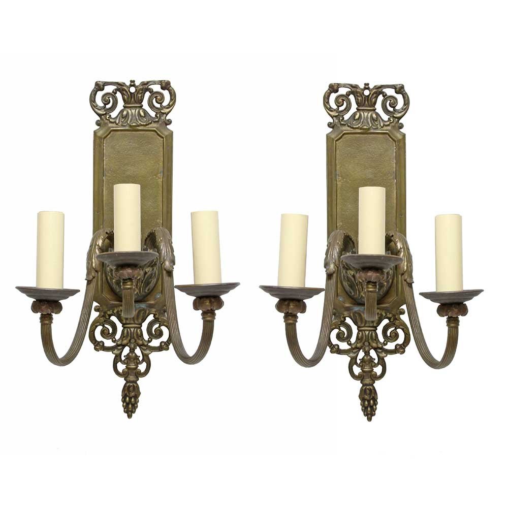 Brass Sconces, Pair - Aurora Mills