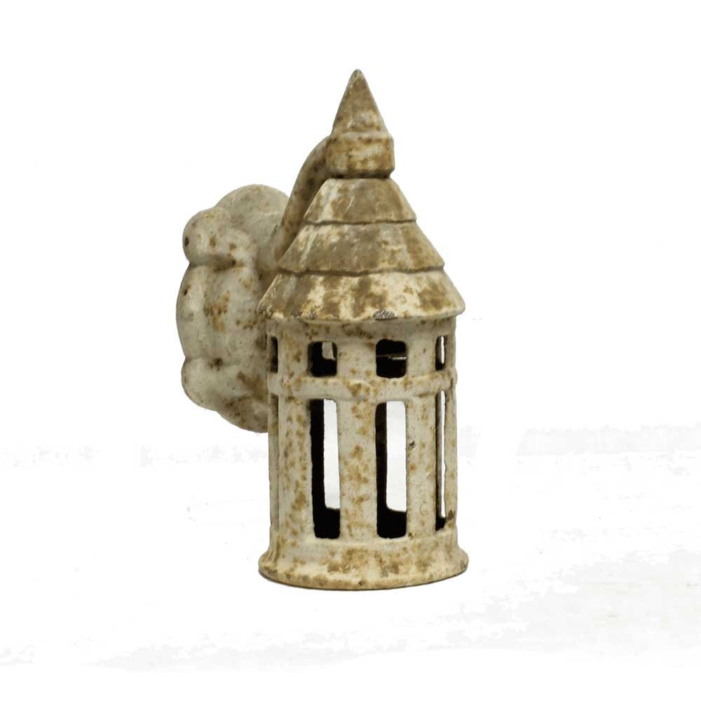 Cast Iron Tudor Revival Sconce, White - Aurora Mills