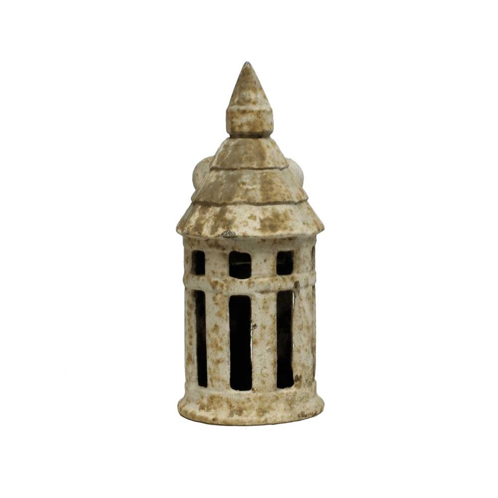 Cast Iron Tudor Revival Sconce, White - Aurora Mills