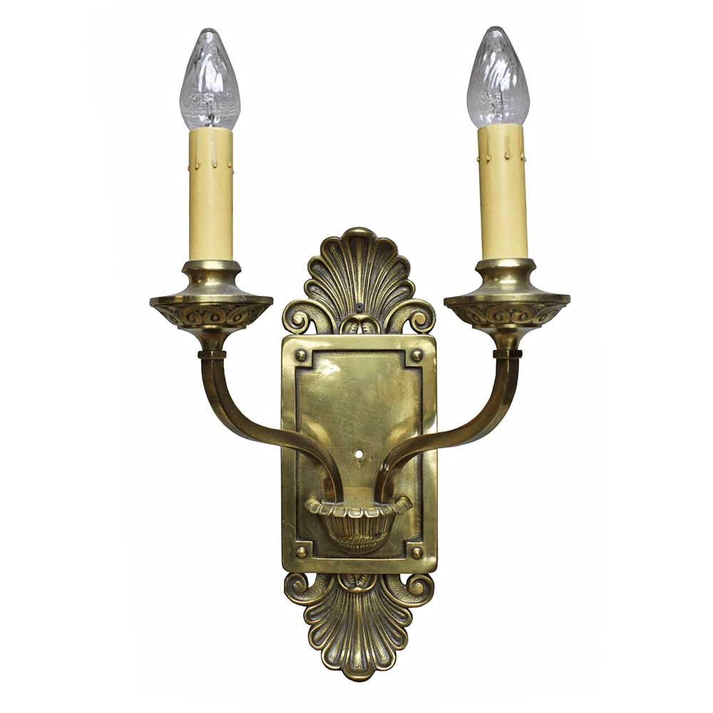 Georgian Revival Brass Sconce - Aurora Mills