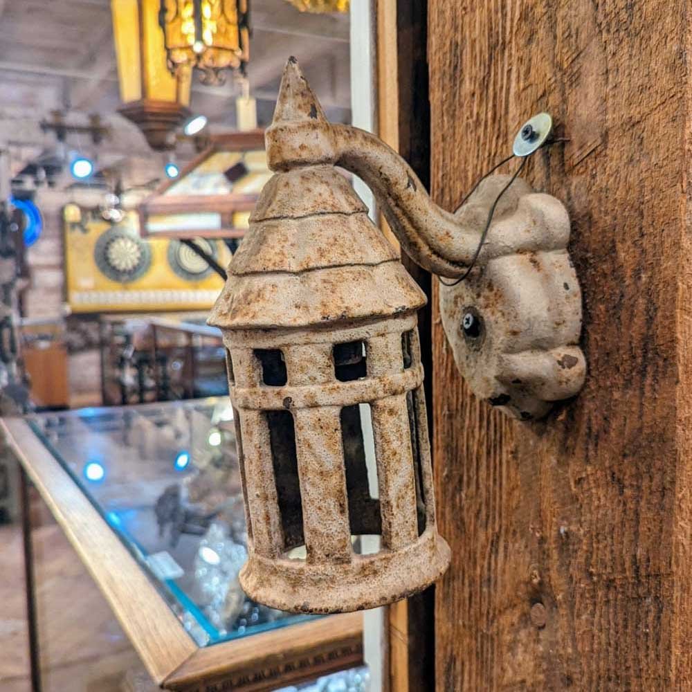 Cast Iron Tudor Revival Sconce, White - Aurora Mills