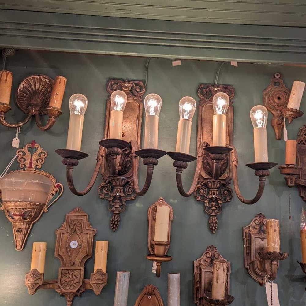 Brass Sconces, Pair - Aurora Mills