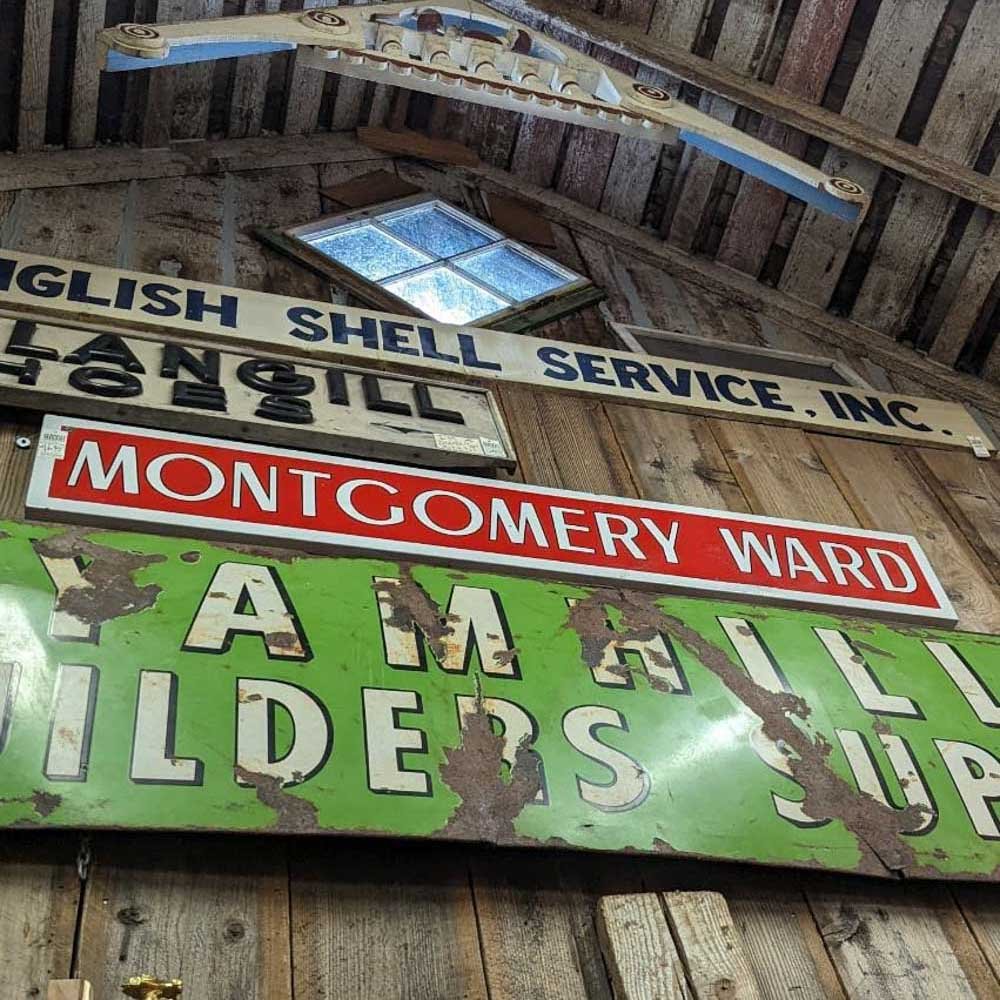 Montgomery Ward Sign Red and White
