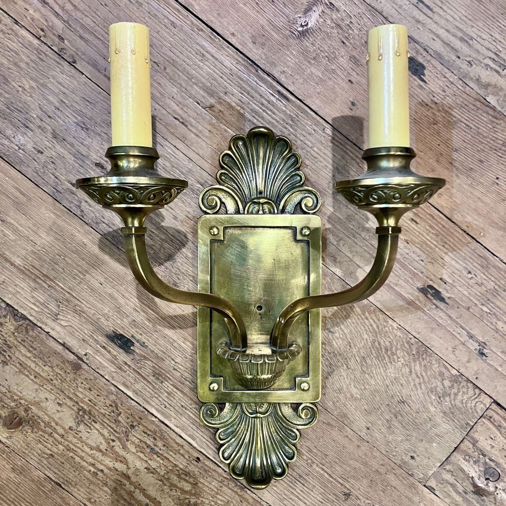 Georgian Revival Brass Sconce - Aurora Mills