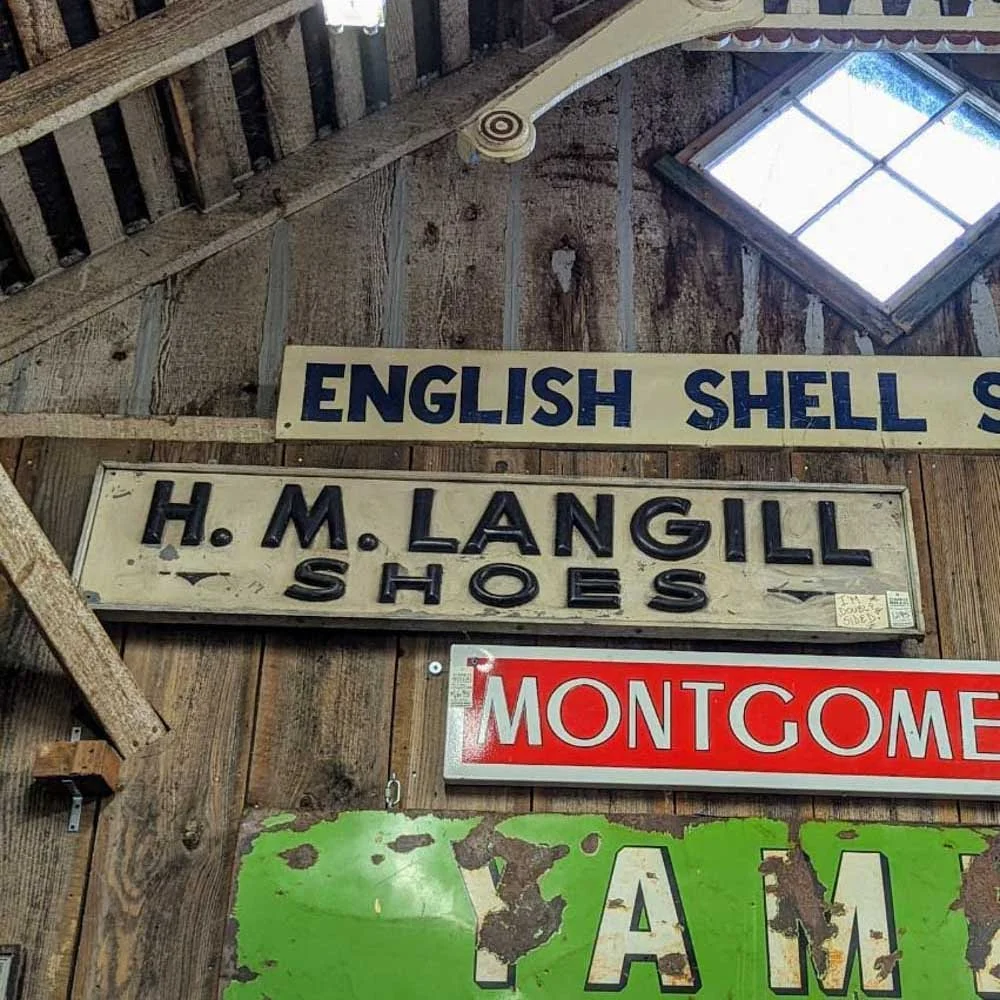 Early 1900s Double Sided Shoe Sign — Aurora Mills