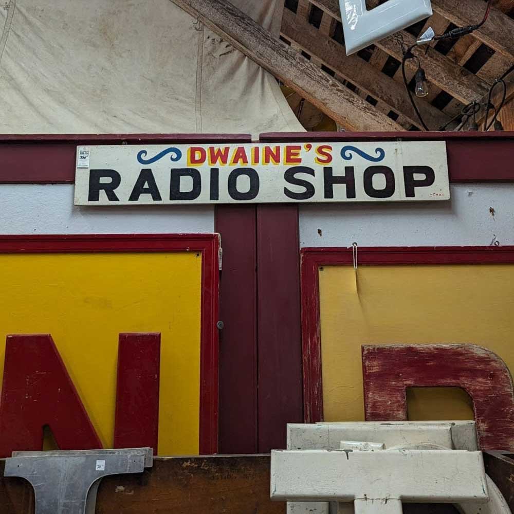 Hand Painted Dwaine’s Radio Shop Sign