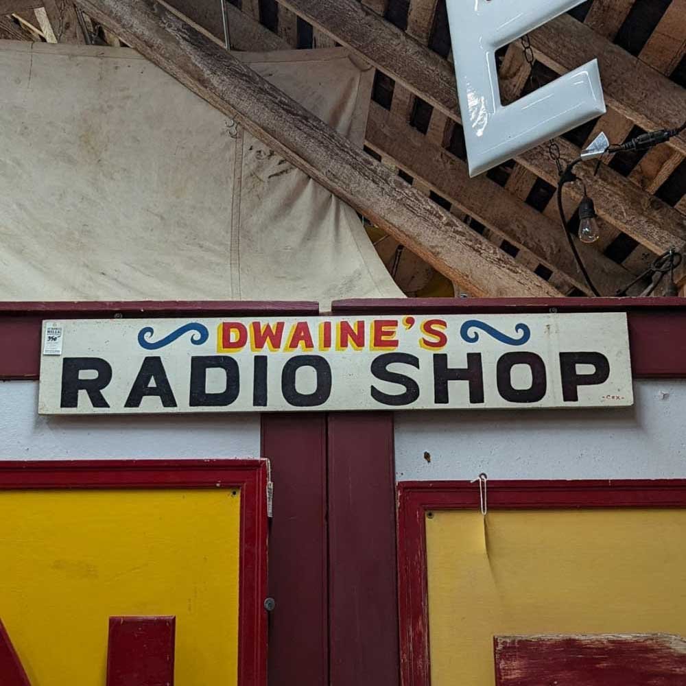 Hand Painted Dwaine’s Radio Shop Sign - Aurora Mills