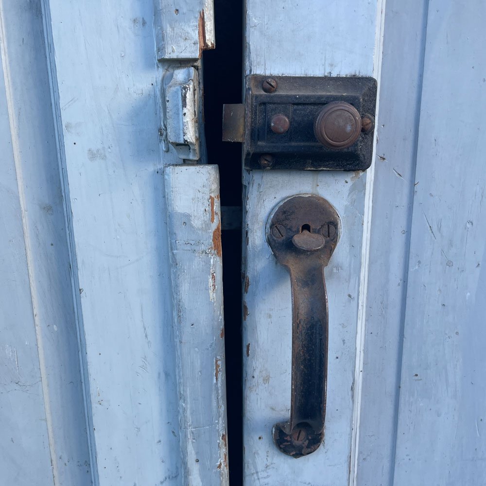 Pair of Light Blue Carriage Doors NEED DIMS - Aurora Mills