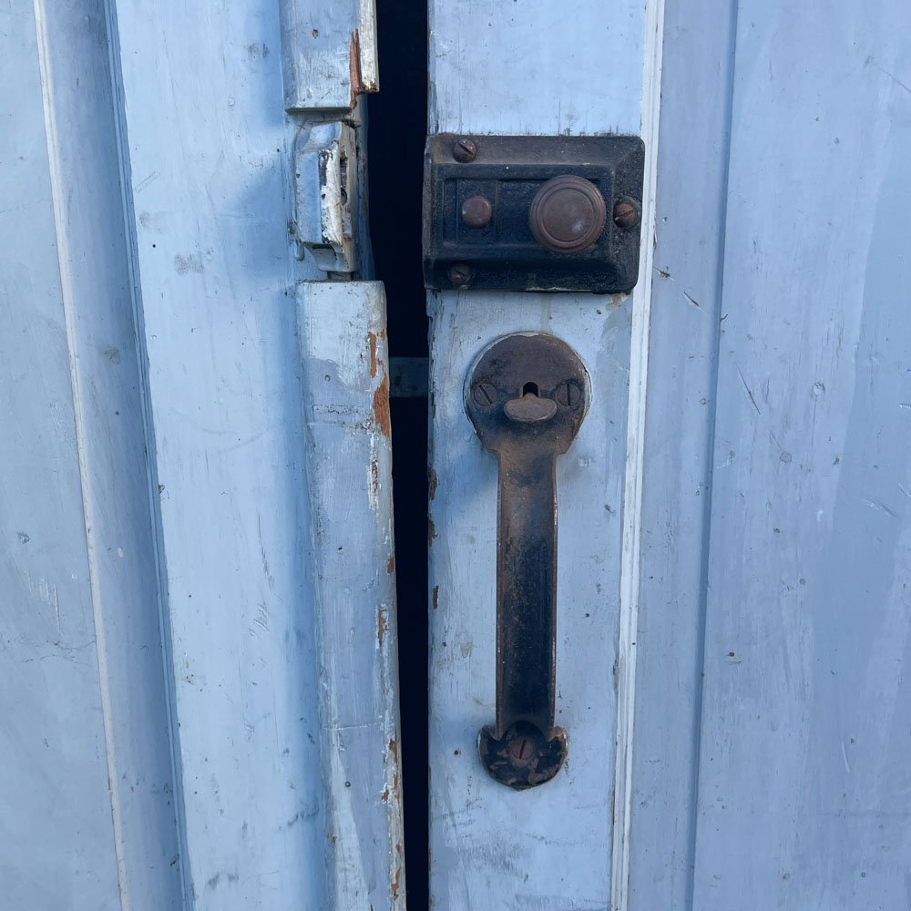 Pair of Light Blue Carriage Doors NEED DIMS - Aurora Mills