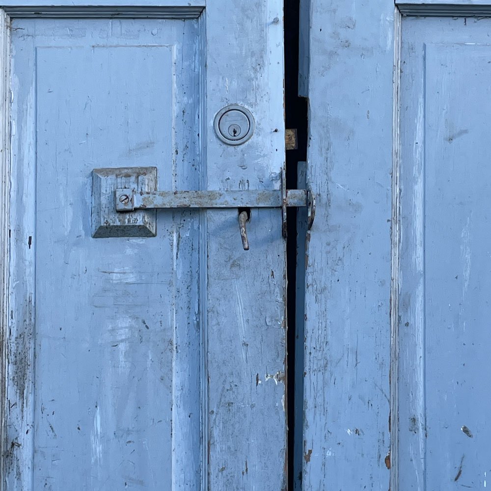 Pair of Light Blue Carriage Doors NEED DIMS - Aurora Mills