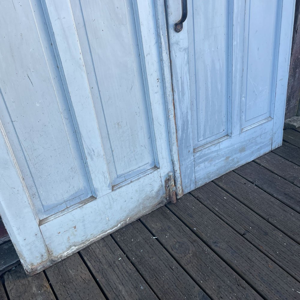 Pair of Light Blue Carriage Doors NEED DIMS - Aurora Mills