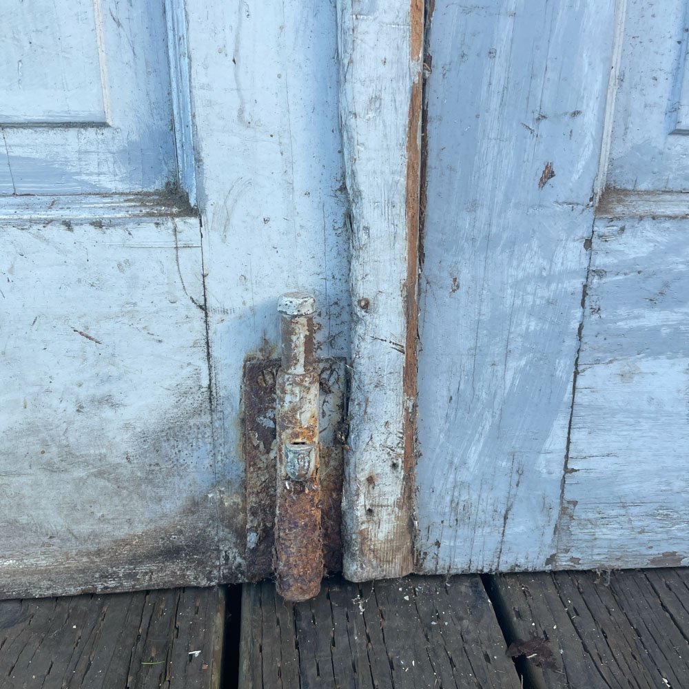 Pair of Light Blue Carriage Doors NEED DIMS - Aurora Mills