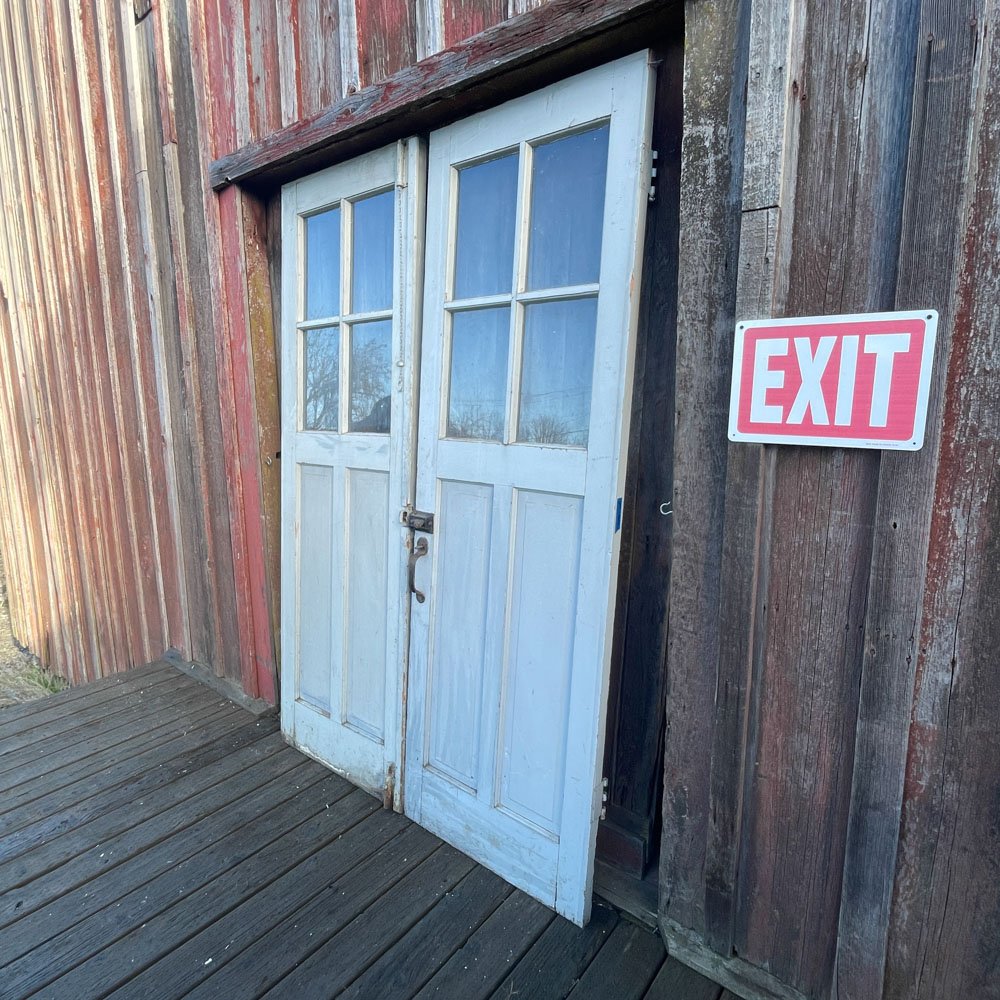 Pair of Light Blue Carriage Doors NEED DIMS - Aurora Mills
