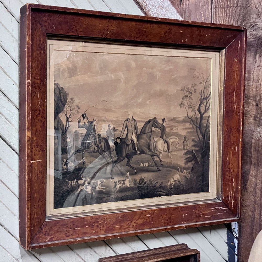 19th Century Ink and Brush Hunt Scene