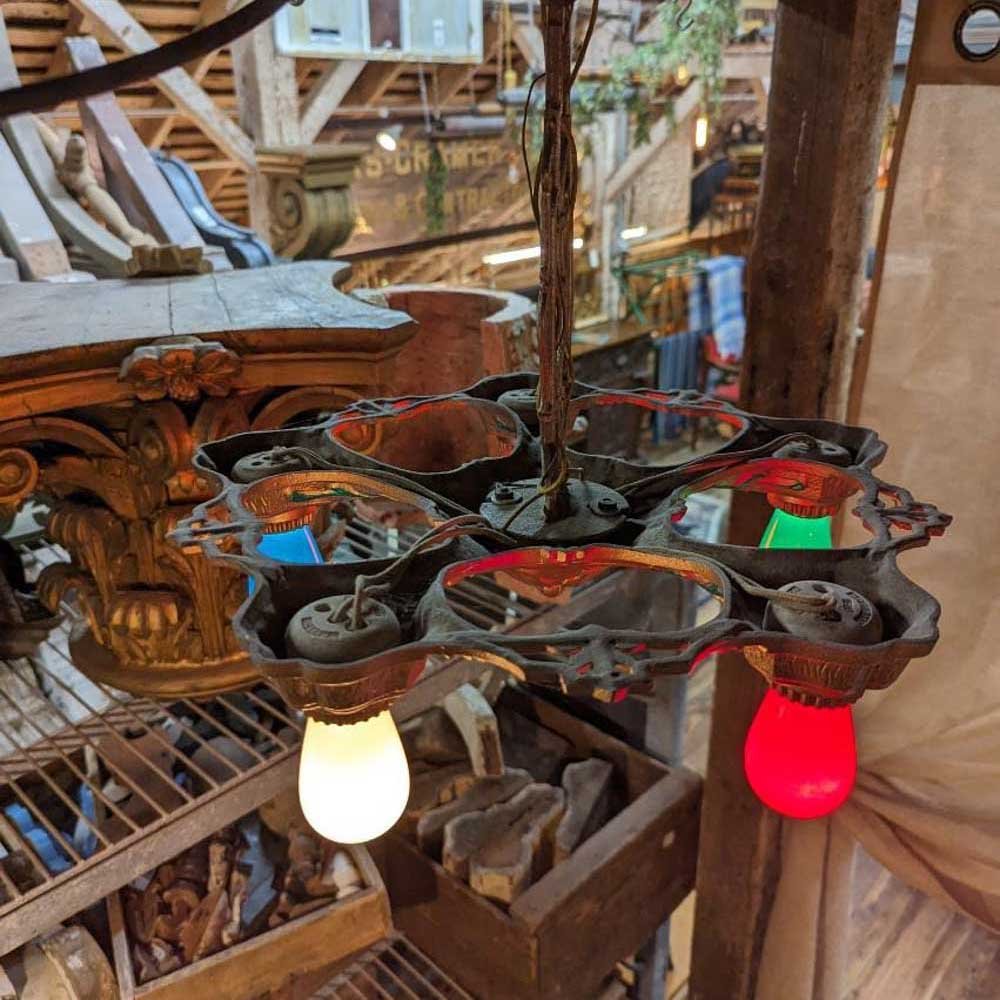 1930s Bare Bulb Pendant Chandelier - Aurora Mills