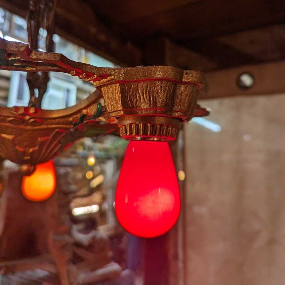 1930s Bare Bulb Pendant Chandelier - Aurora Mills