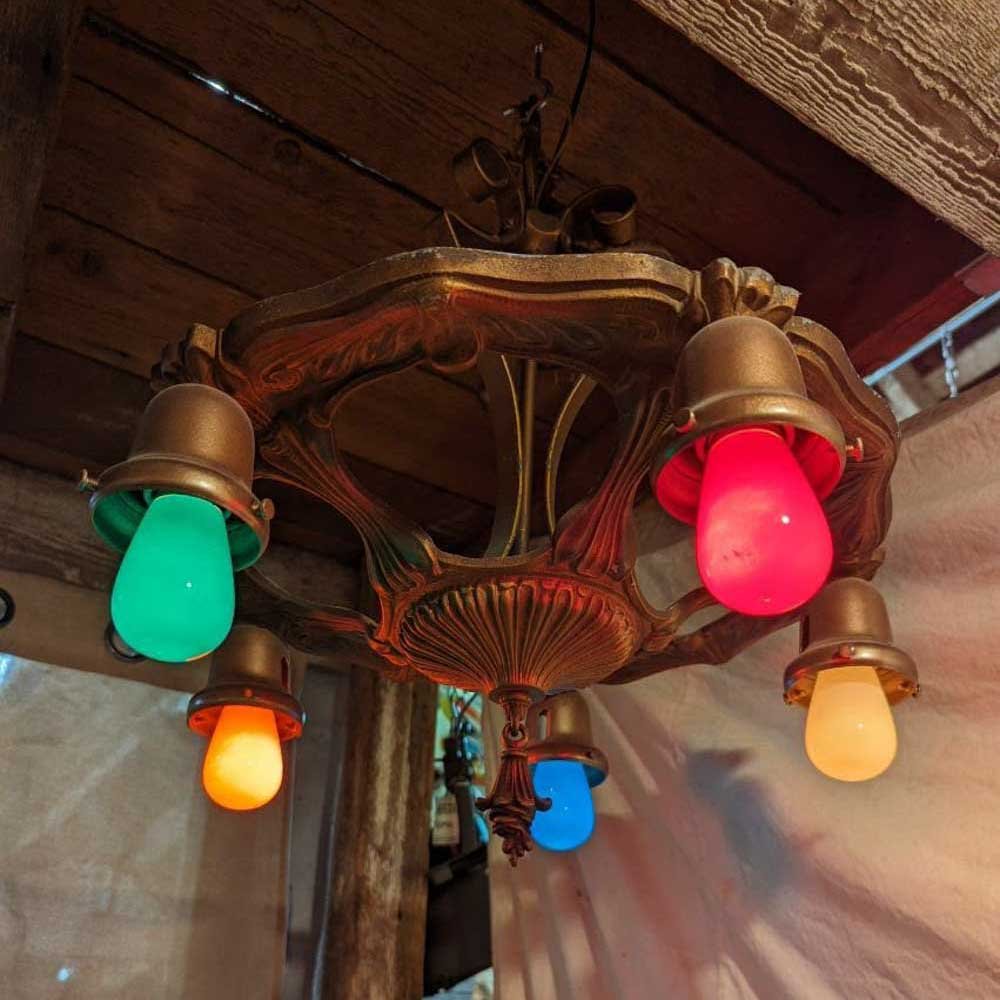 Polychrome Bare Bulb Chandelier - Aurora Mills