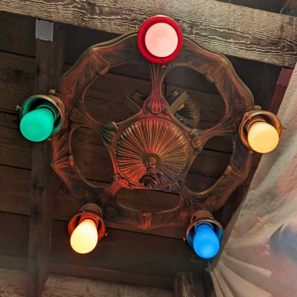 Polychrome Bare Bulb Chandelier - Aurora Mills