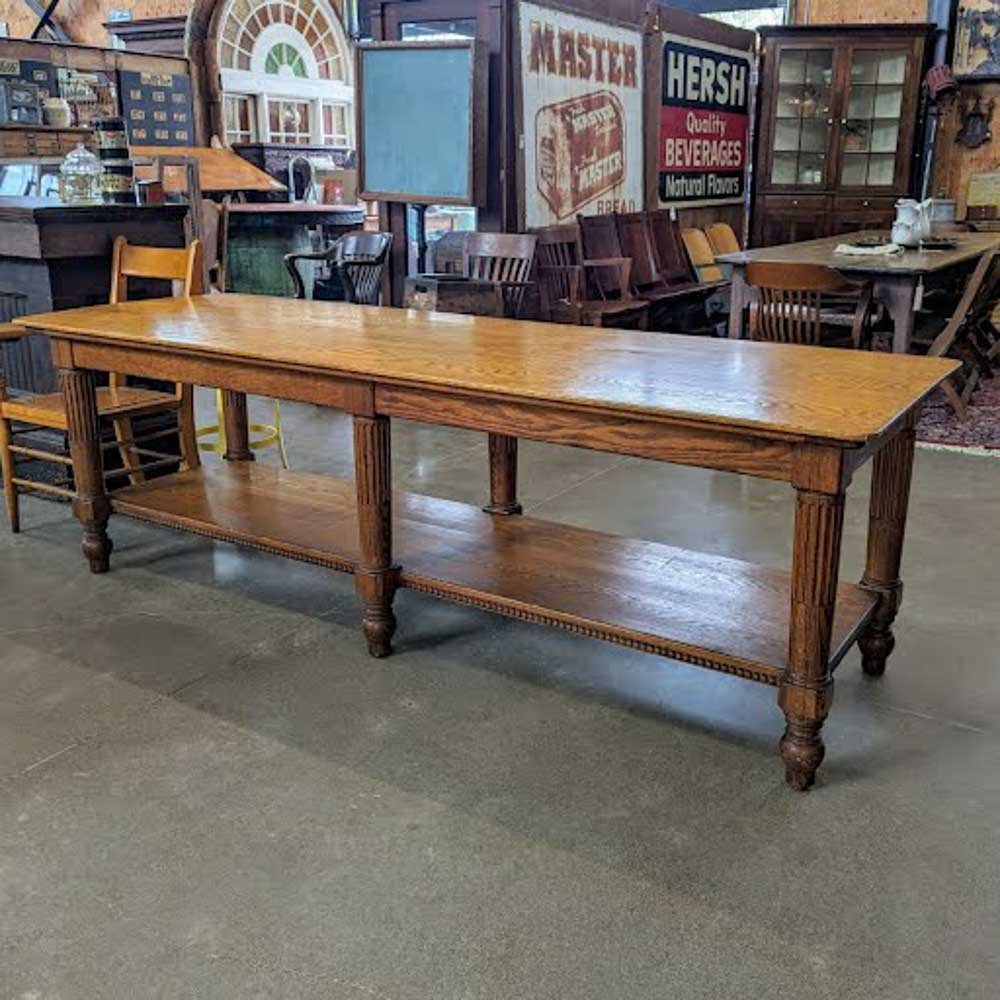 Oak Store Display Table