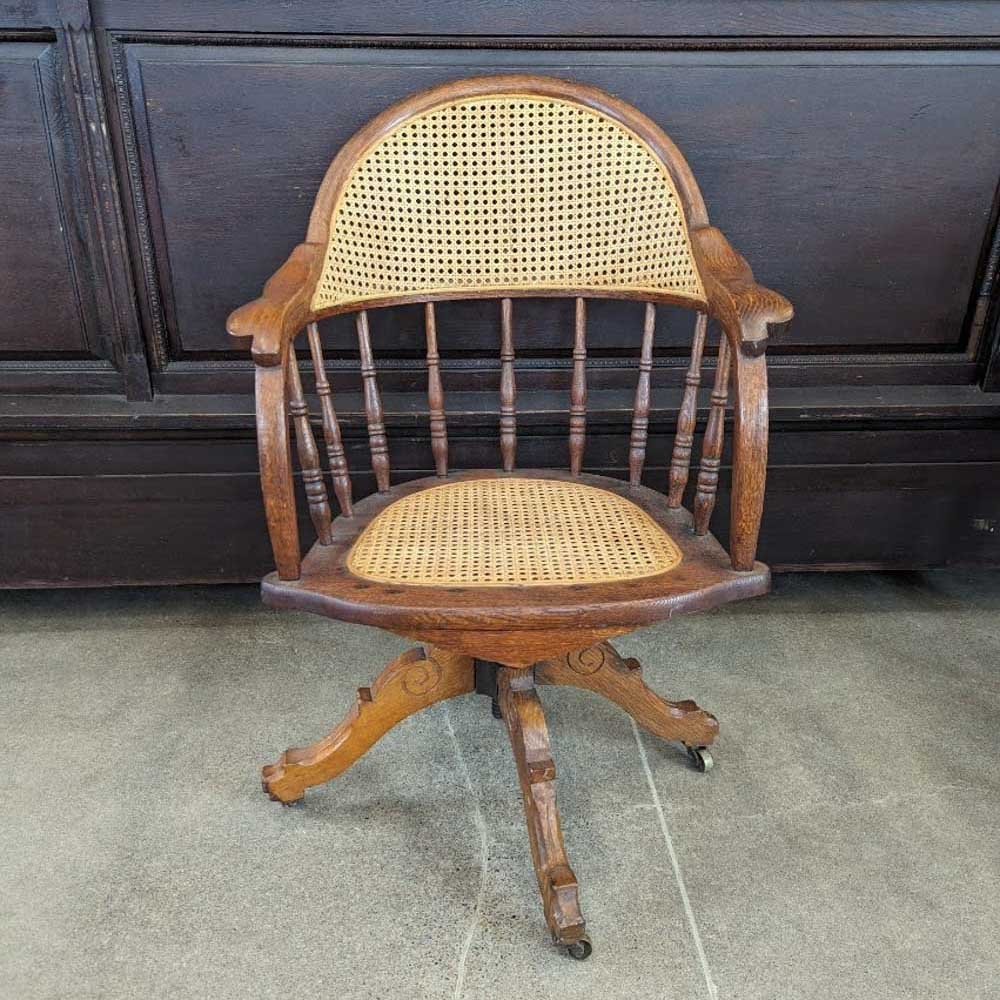 Rolling Wicker Office Chair