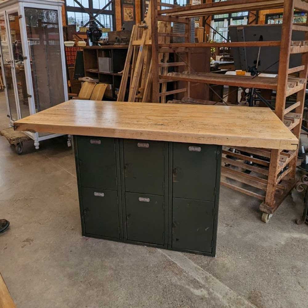 Locker Unit Butcher Block Counter