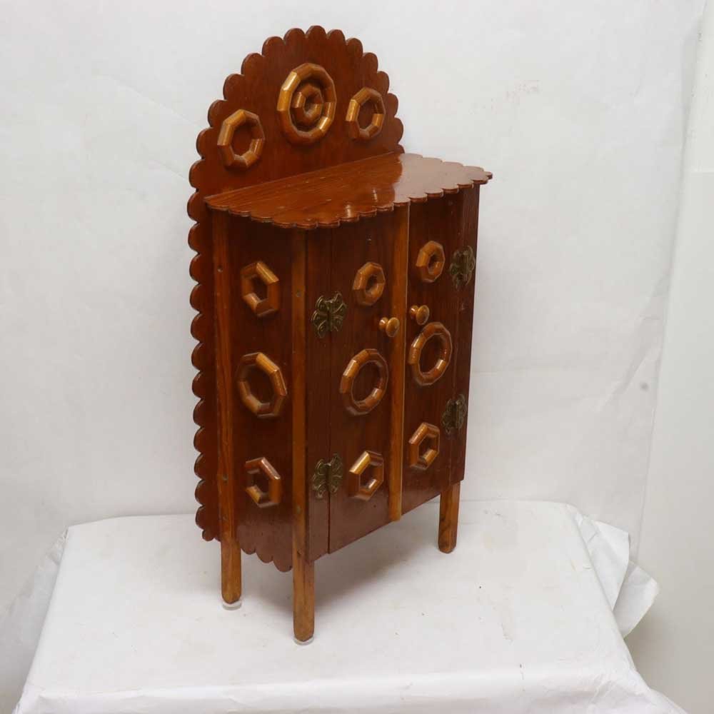 Small Folk Art Curiosity Cabinet
