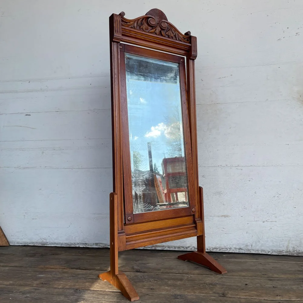 Oak Eastlake Standing Mirror — Aurora Mills
