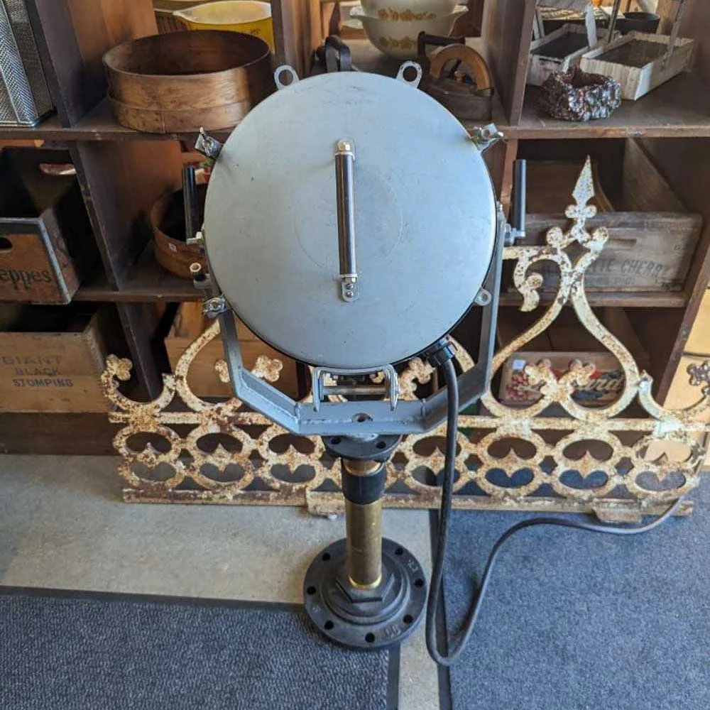 General Electric WWII Spotlight With Brass and Steel Base — Aurora