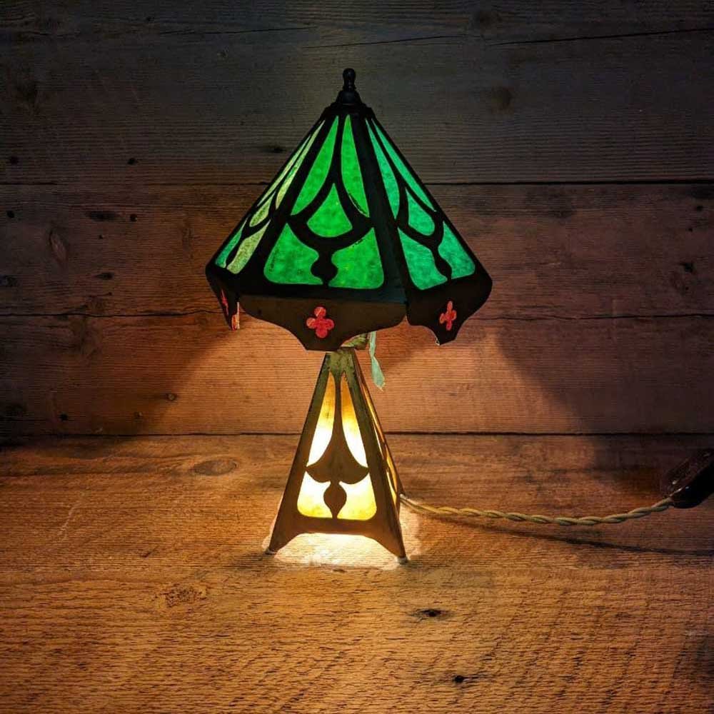 Arts and Crafts Slag Glass Lamp