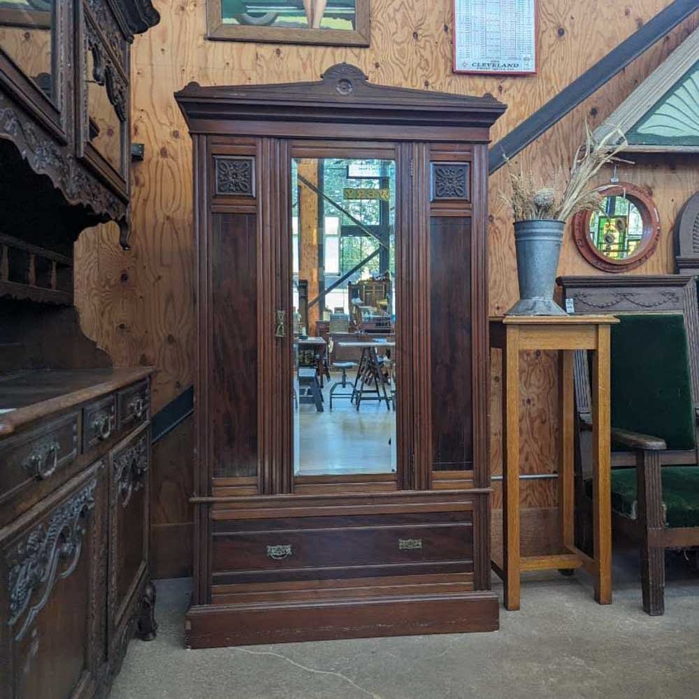 Post Victorian English Walnut Armoire