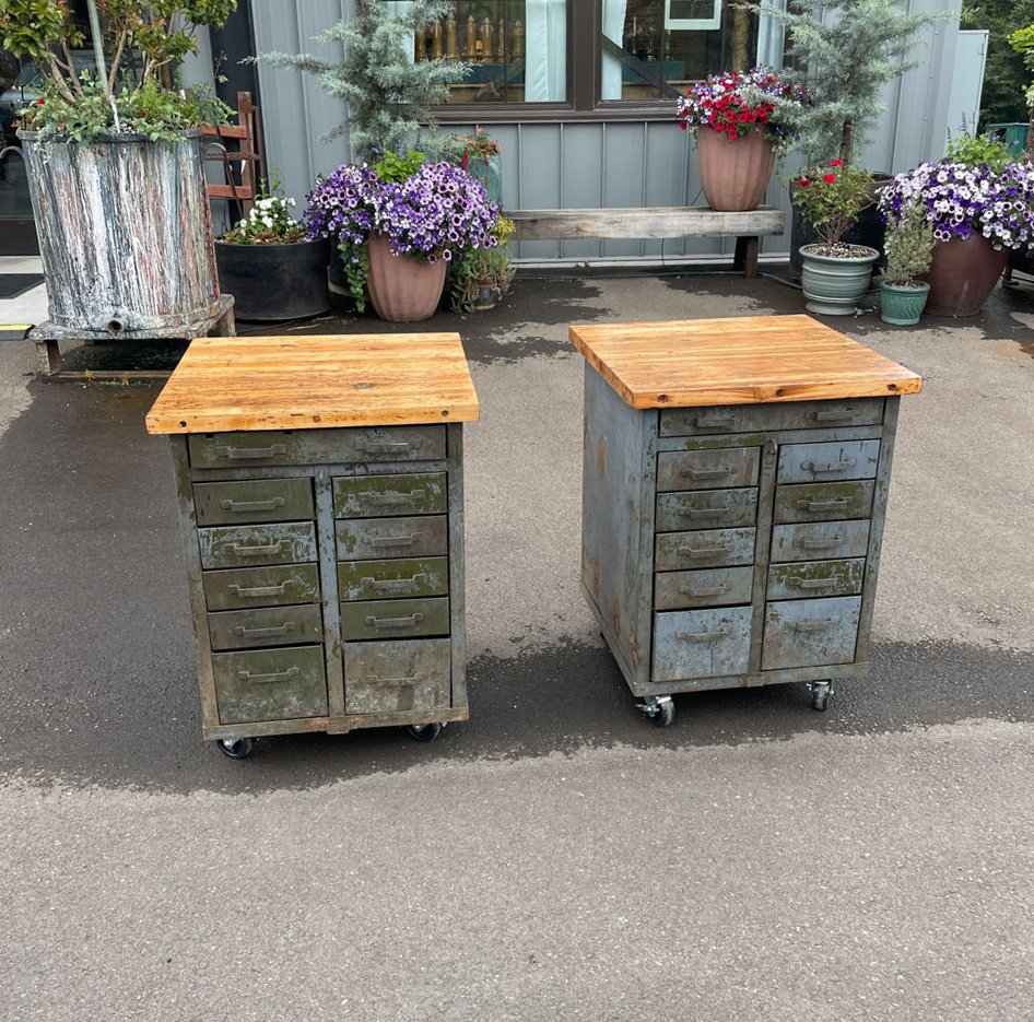 Wood Topped Industrial Carts