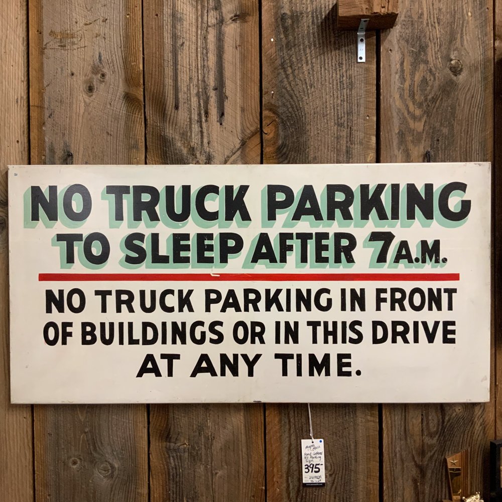 1960s "No Truck Parking" Metal Sign
