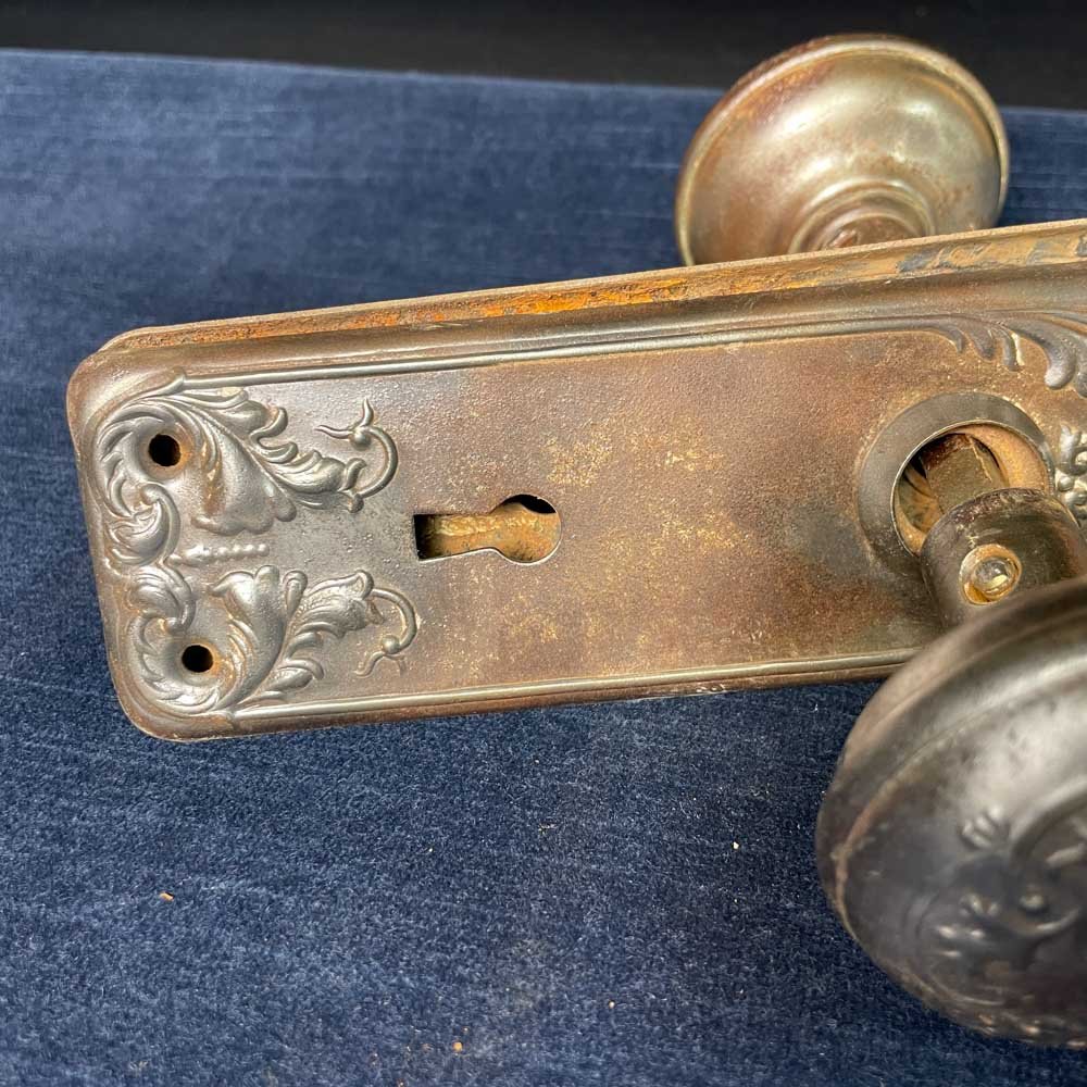 P F Corbin Loraine Door Knob and Plate Set — Aurora Mills P F Corbin Loraine Door Knob and Plate Set — Aurora Mills