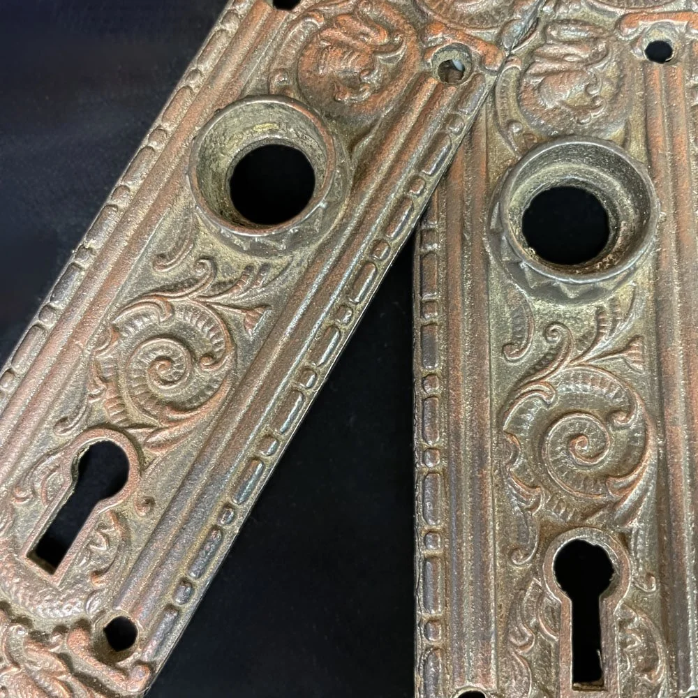 Portulaca Door Knob and Plate Set with Strike — Aurora Mills