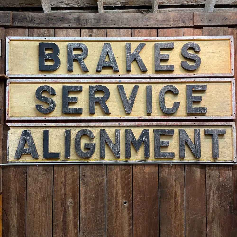 Set of 3 Wooden Auto Shop Signs