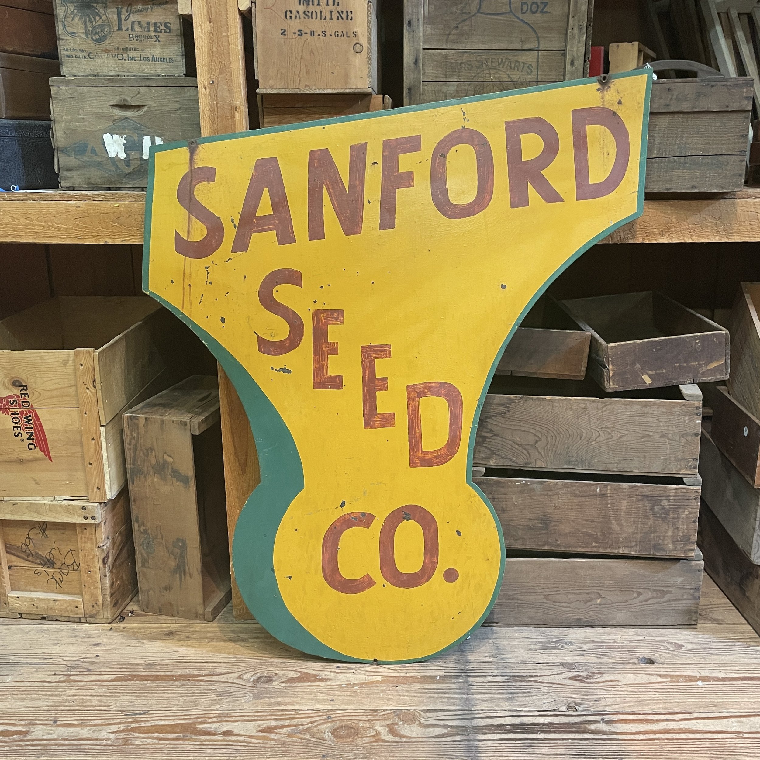 Double-Sided Iron "Sanford Seed" Sign