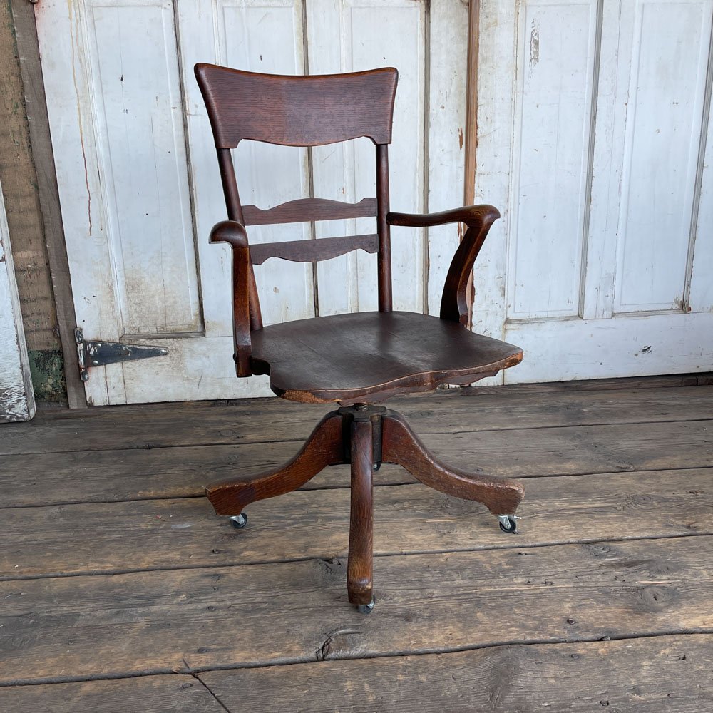 Arts & Crafts Oak Swivel Chair