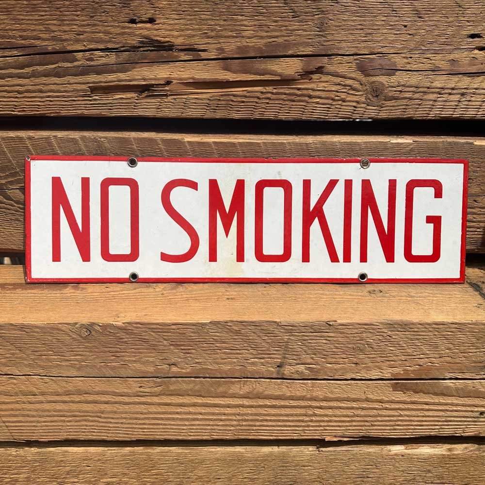 Double-Sided Porcelain "No Smoking" Sign