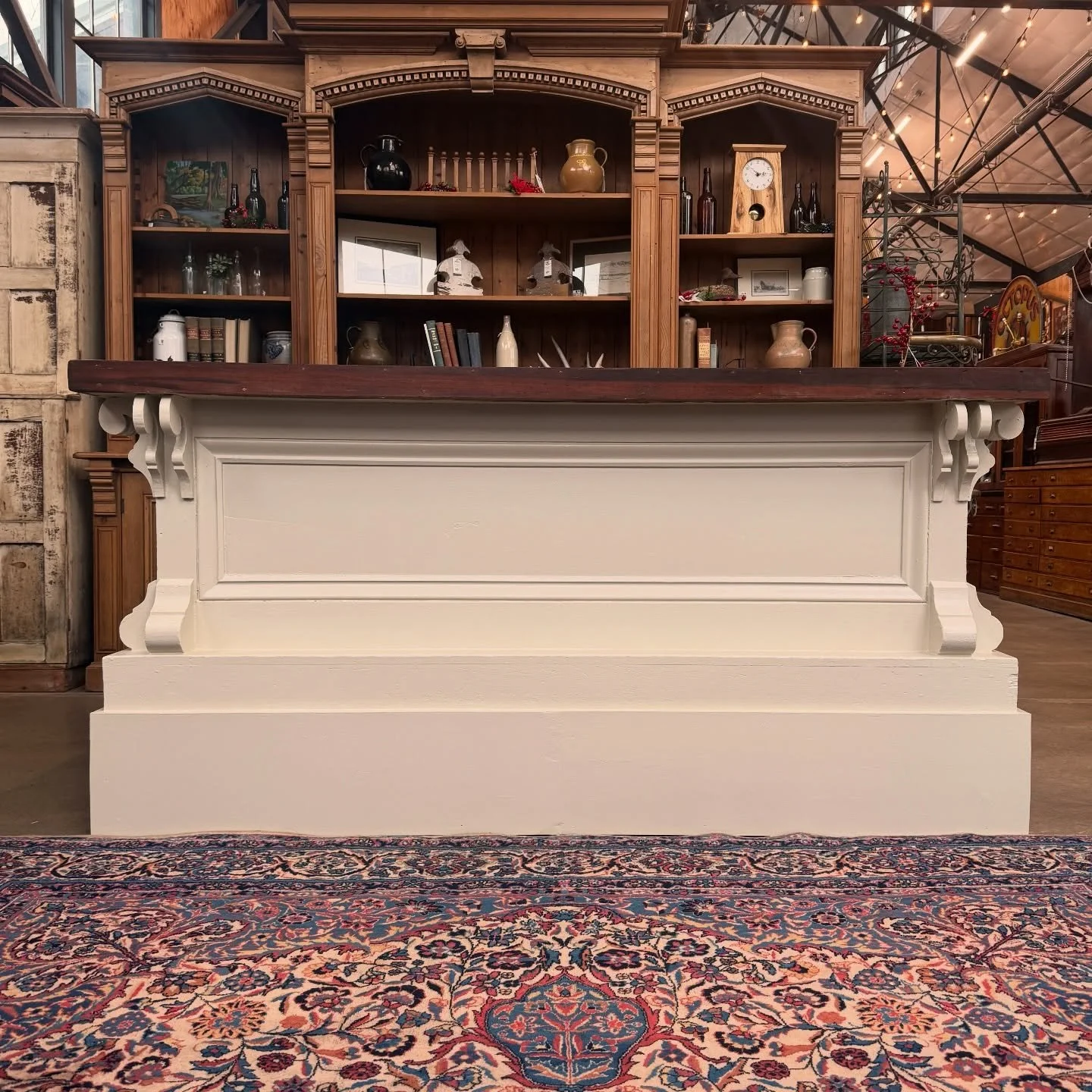 ✨CORBEL DREAMS✨ 
.
Phhheewww 😮&zwj;💨 the details on this Victorian counter take this piece to the next LEVEL. 
.
After being raised to counter height and reviving a fresh paint job, this counter is ready for its next adventure 🎨 
.
Head to the 🔗 