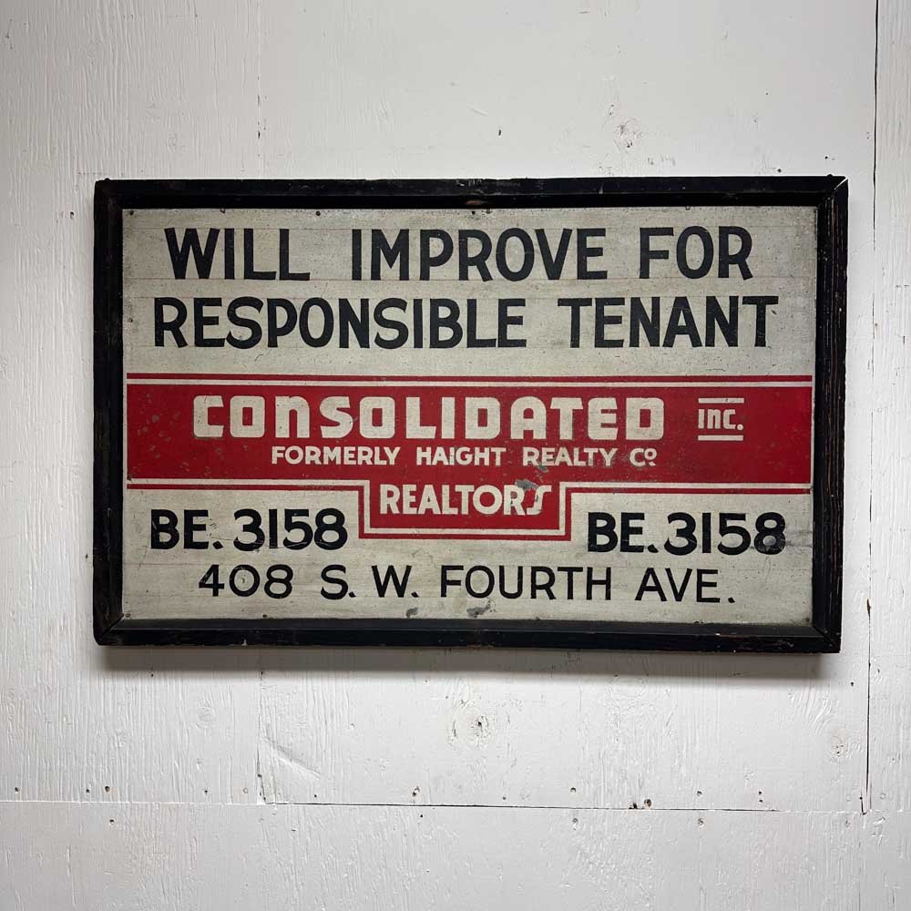 Circa 1940s Haight Realty Sign