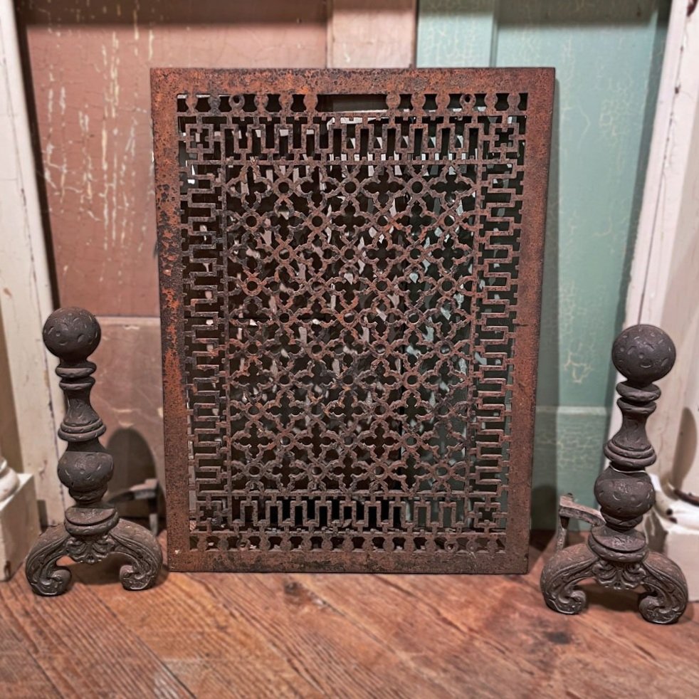 Ornate Gothic Iron Heating Grate